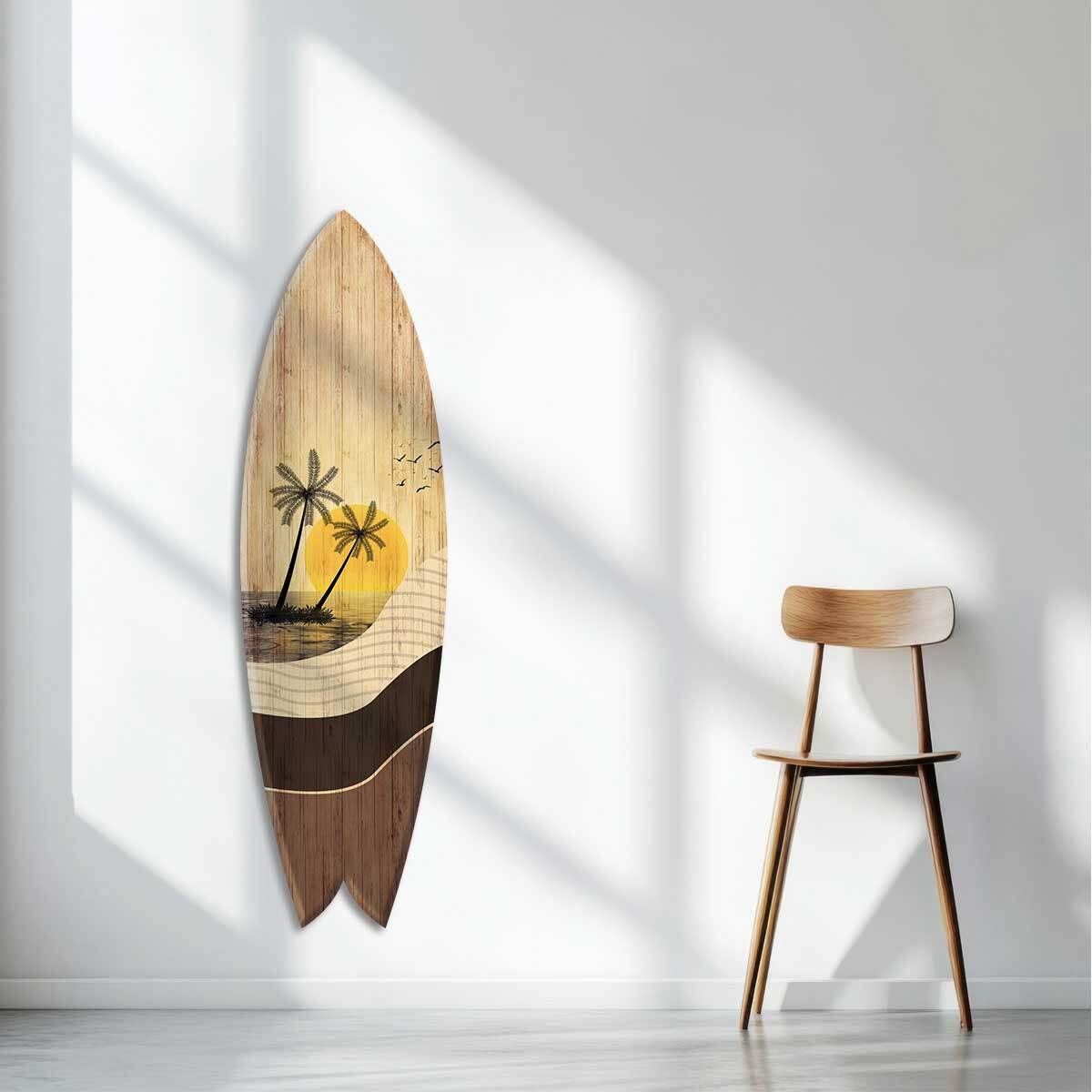 Planche de surf décorative Sunset Ride Tableau alu Dibond