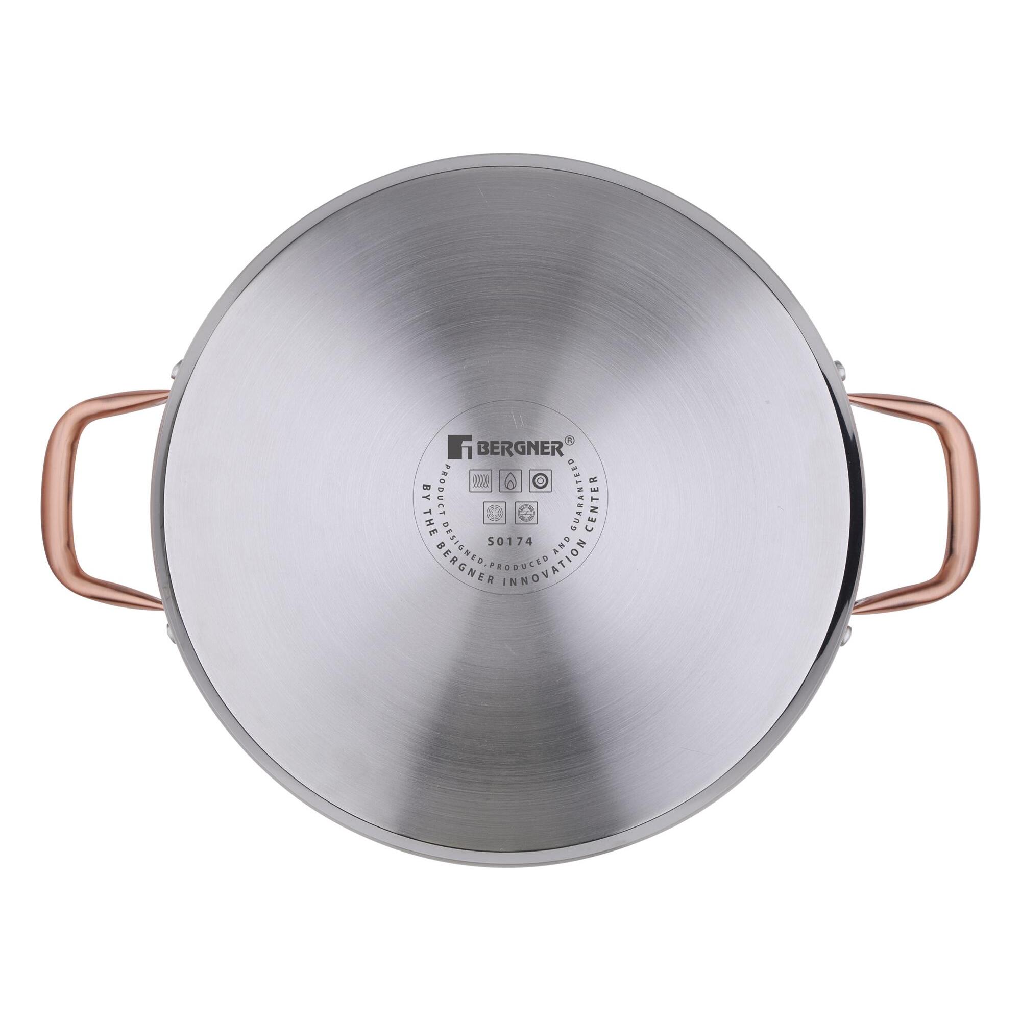 olla baja de ø28x7cm 3,8l con tapa en acero inoxidable