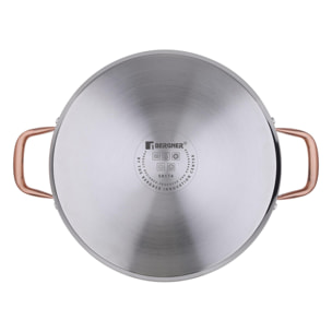 olla baja de ø28x7cm 3,8l con tapa en acero inoxidable