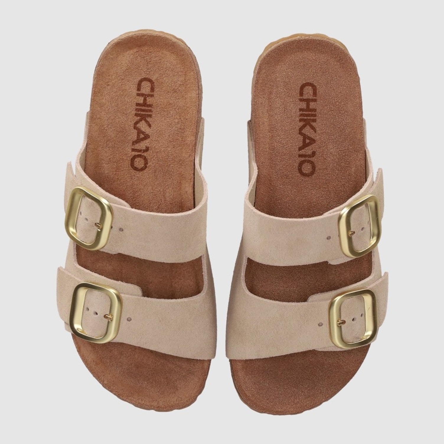 Sandalias de Serraje - Arena - Tacón: 4 cm