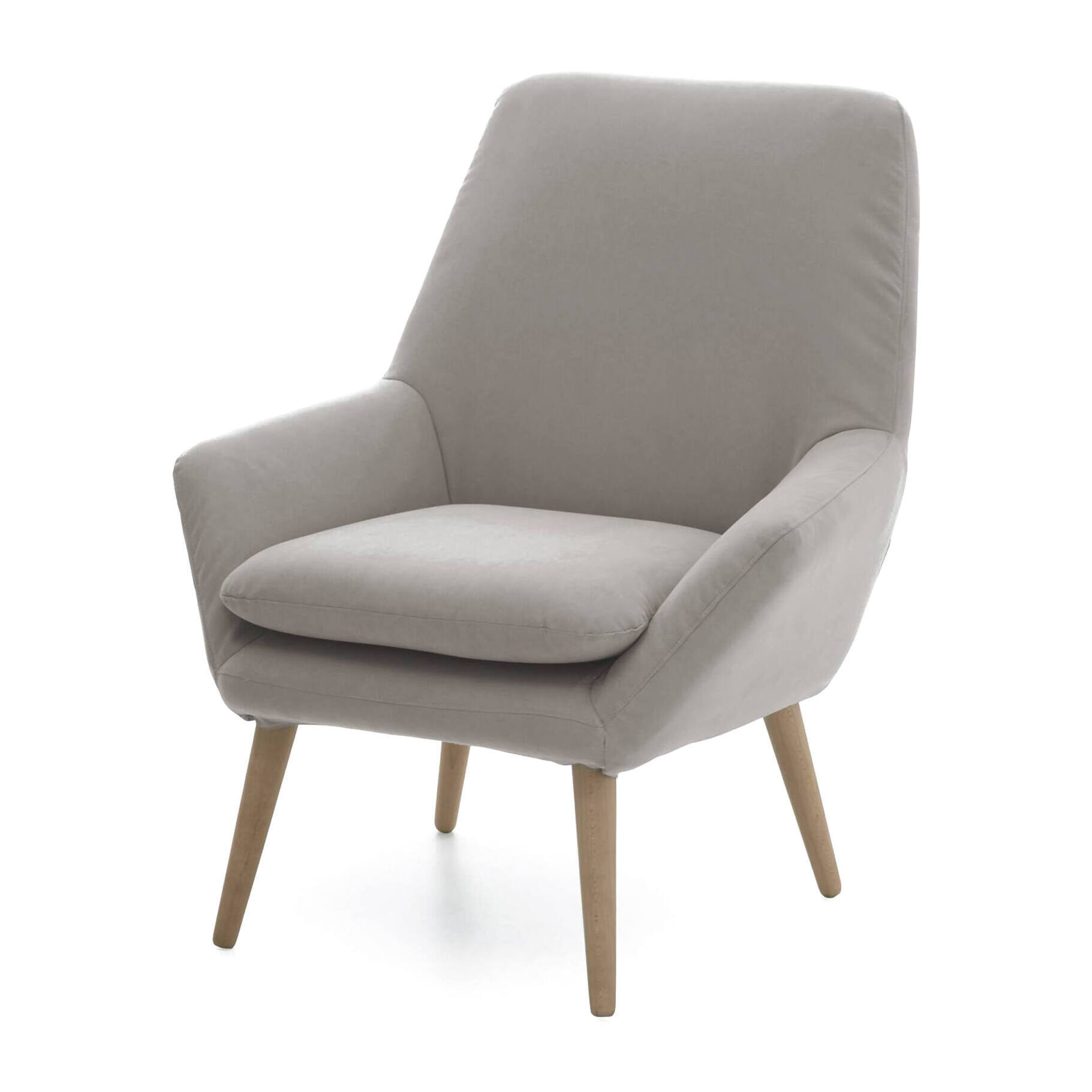 Poltrona Annarita, Poltrona di design da salotto, 100% Made in Italy, Poltroncina relax in tessuto imbottito, Cm 80x70h95, Grigio