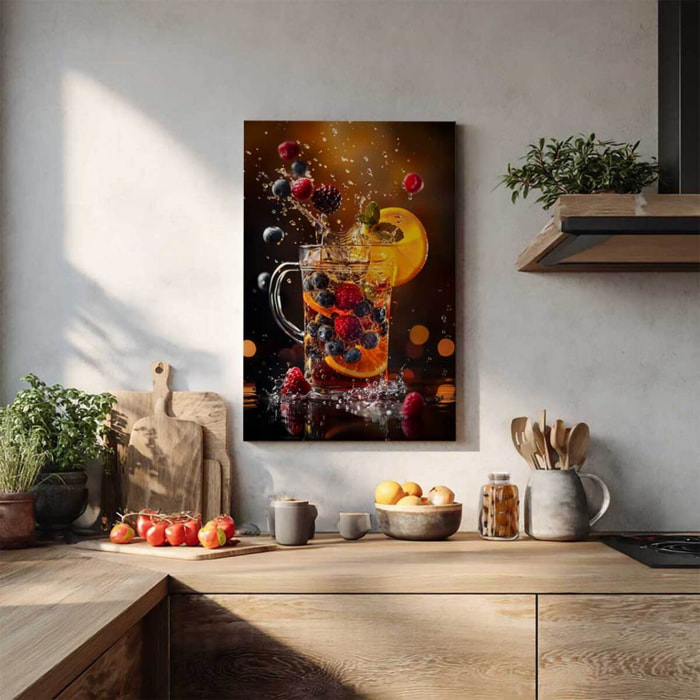 Tableau splash fruits lumineux Toile imprimée