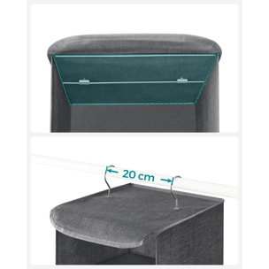 Organizer pensile grigio per armadio a 5 scomparti