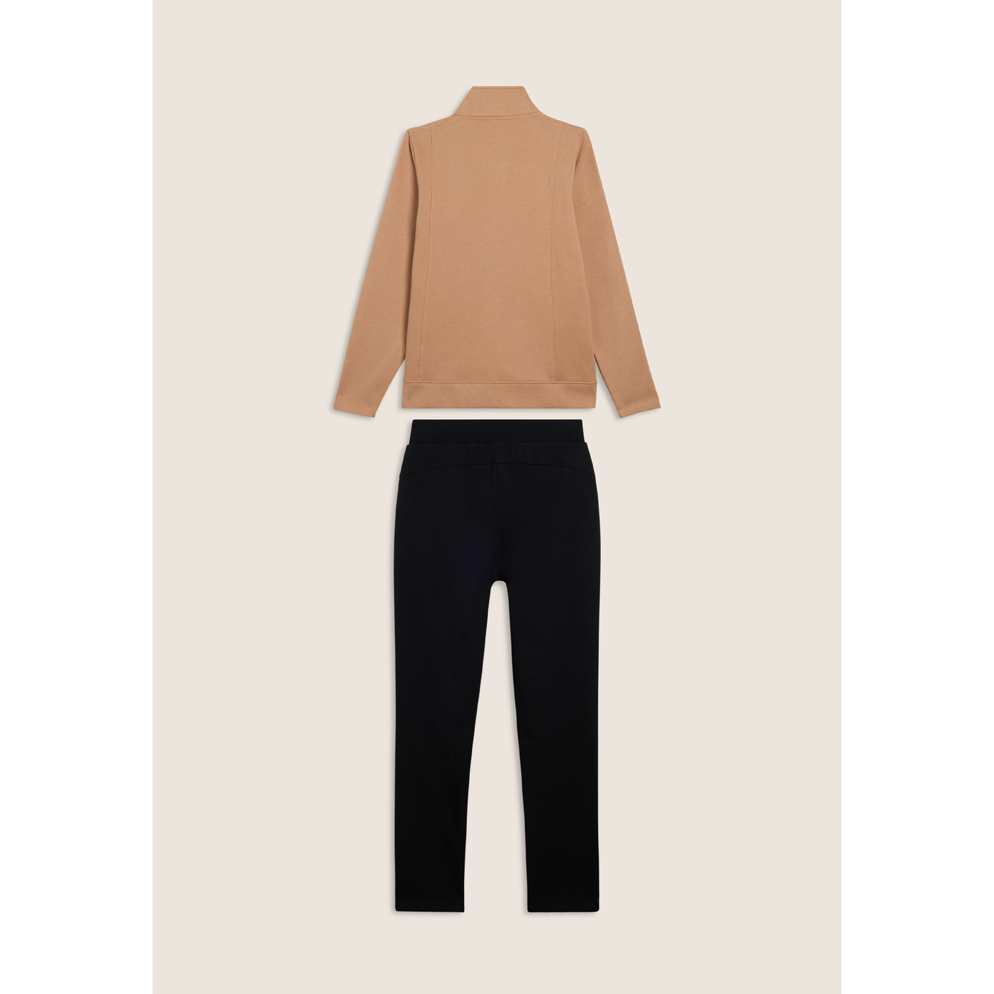 Tuta regular fit con collo alto e dettagli in strass