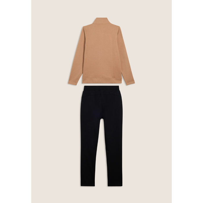 Tuta regular fit con collo alto e dettagli in strass