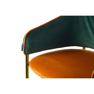 Taburete Bar Velvet Verde Naranja 53x52x99 Cm