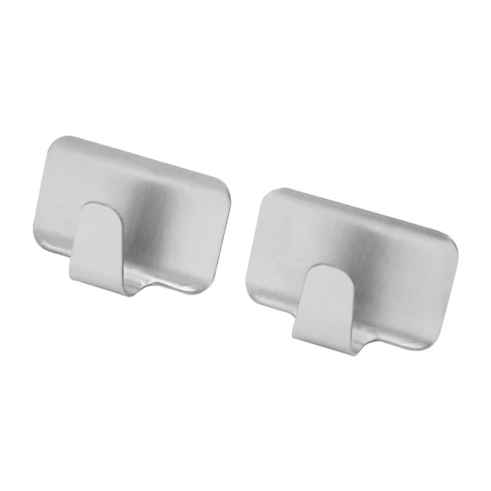 Lot de 2 crochets adhésif en acier inoxydable, Fackelmann Tecno