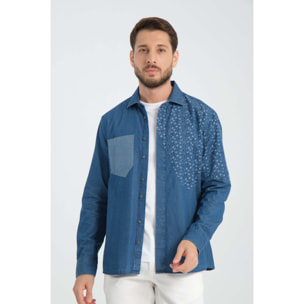 Camici Uomo Kent Jeans Unito Blu