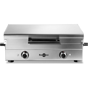 Plancha électrique KRAMPOUZ Club inox 2 brûleurs à poser, 65.5x39.5 cm