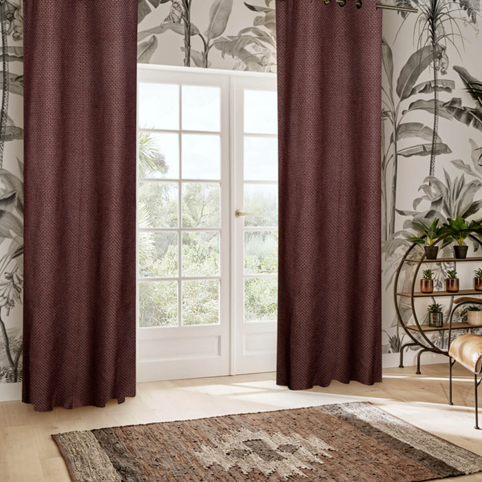 Rideau en maille "Wild" marron tonka 140x260cm