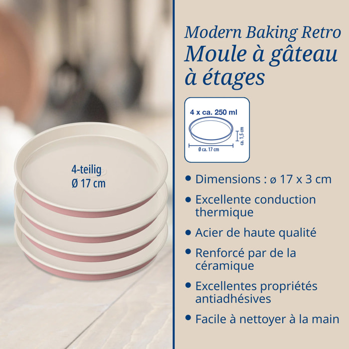 Set 4 moules pour gâteaux à étages 17 cm Dr. Oetker Rétro