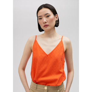 Top con spalline e strass