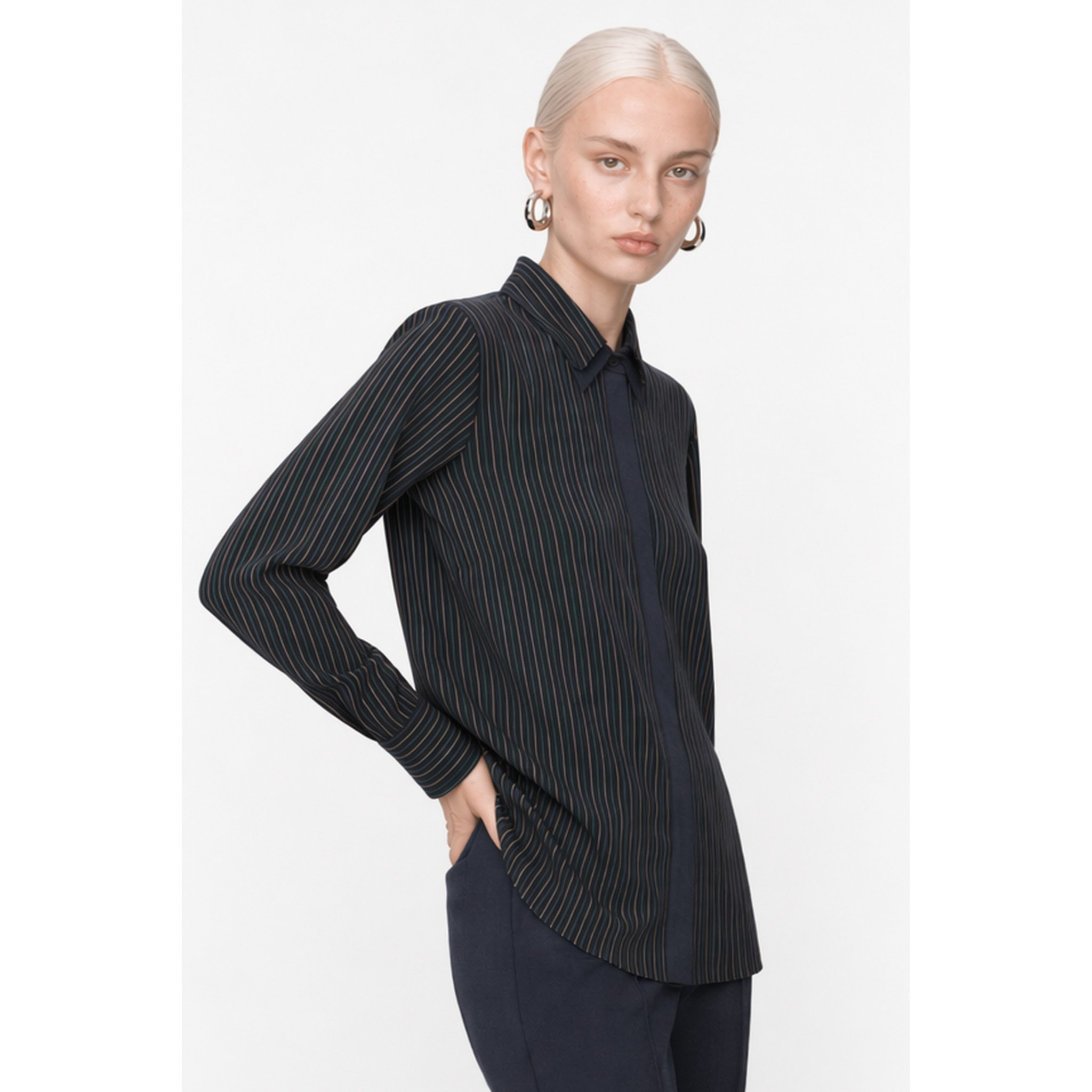 Kocca - Camicia da donna in viscosa a righe a maniche lunghe Donna