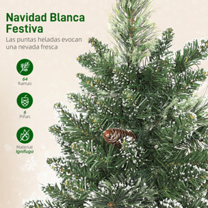 Árbol de Navidad con 35 Luces LED, 60 cm, Mini Árbol de Navidad Artificial con 64 Ramas Densas con Nieve, Piñas, Bayas y Base de Arpillera, Decoración Navideña de Mesa para Casa, Oficina, Verde