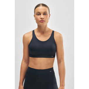 Reggiseno sportivo ad alto sostegno con spalline regolabili in nero