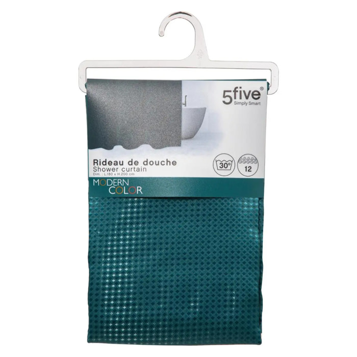 Rideau de douche 180x200cm Bleu pétrole Modern Color
