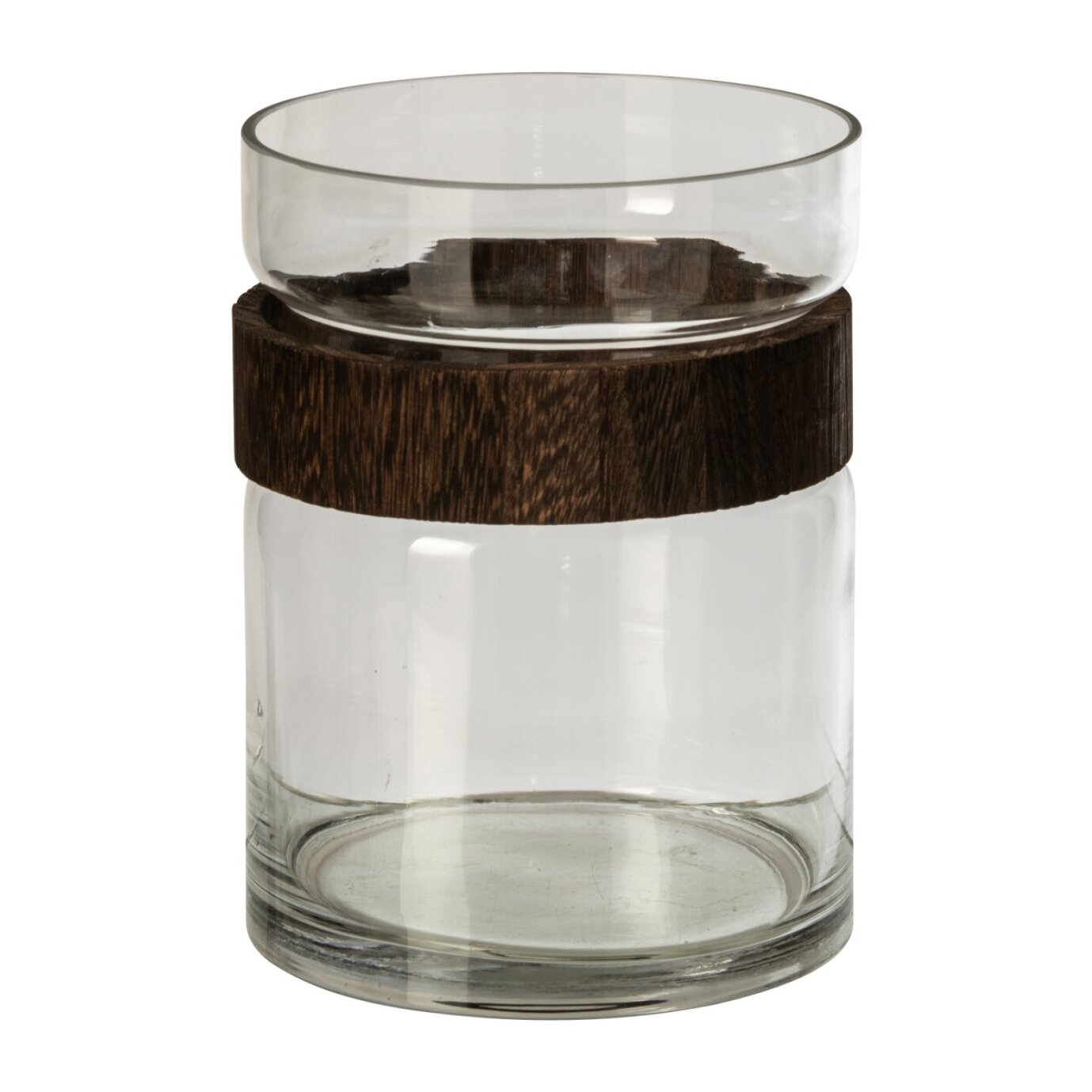 J-Line vase cylindre - verre - marron foncé/transparent - small