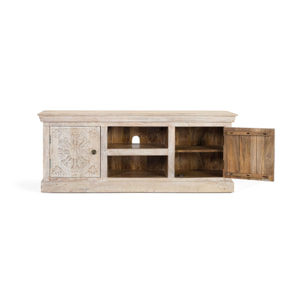 Mueble TV de Madera de Mango 152 Cm Estilo Étnico Colonial Tallado
