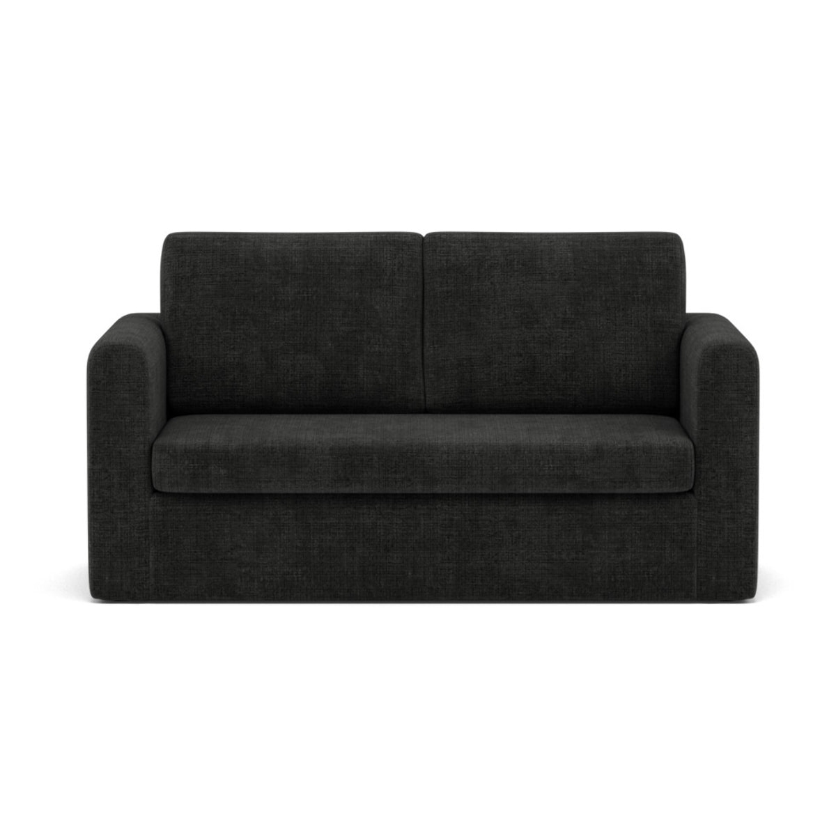 Marilia - Canapé 2 places convertible déplimousse en velours texturé - Gris foncé
