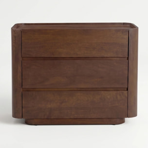 Commode en bois de manguier finition noyer - Aldo