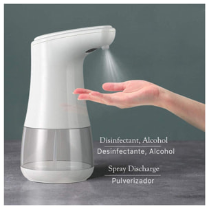 DAM Dispenser automatico a infrarossi con dosaggio regolabile per gel idroalcolico o sapone a goccia da 360 ml. 10x13x19,5 cm. Colore bianco