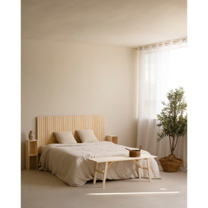 Cabecero ranurado de madera maciza tono natural de varias medidas