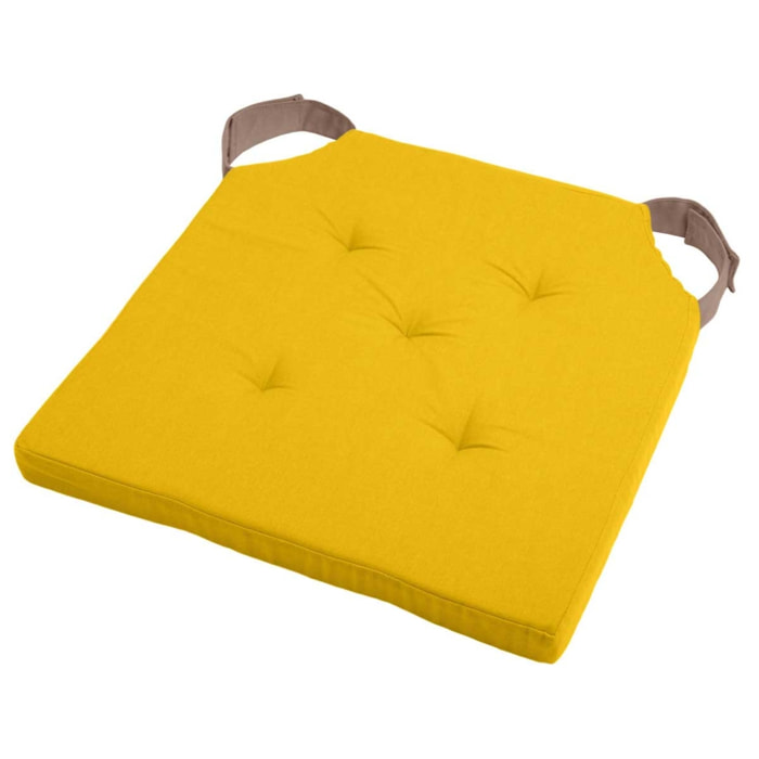 Coussin de chaise bicolore - Jaune moutarde