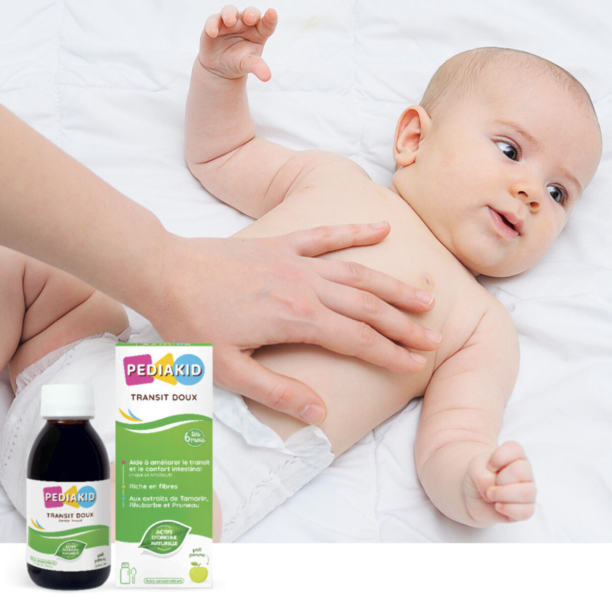 PEDIAKID - Sirop Transit Doux - Complément Alimentaire Naturel - Formule Exclusive au Sirop d'Agave - Contribue à Réguler - Arôme de Pomme - Flacon de 125 ml