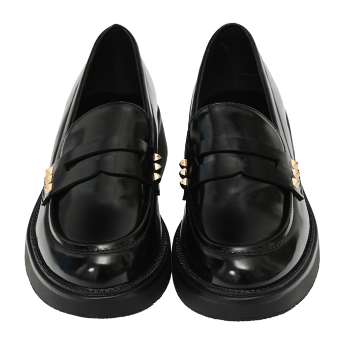 Mocassini con borchie - tacco 4,0 cm