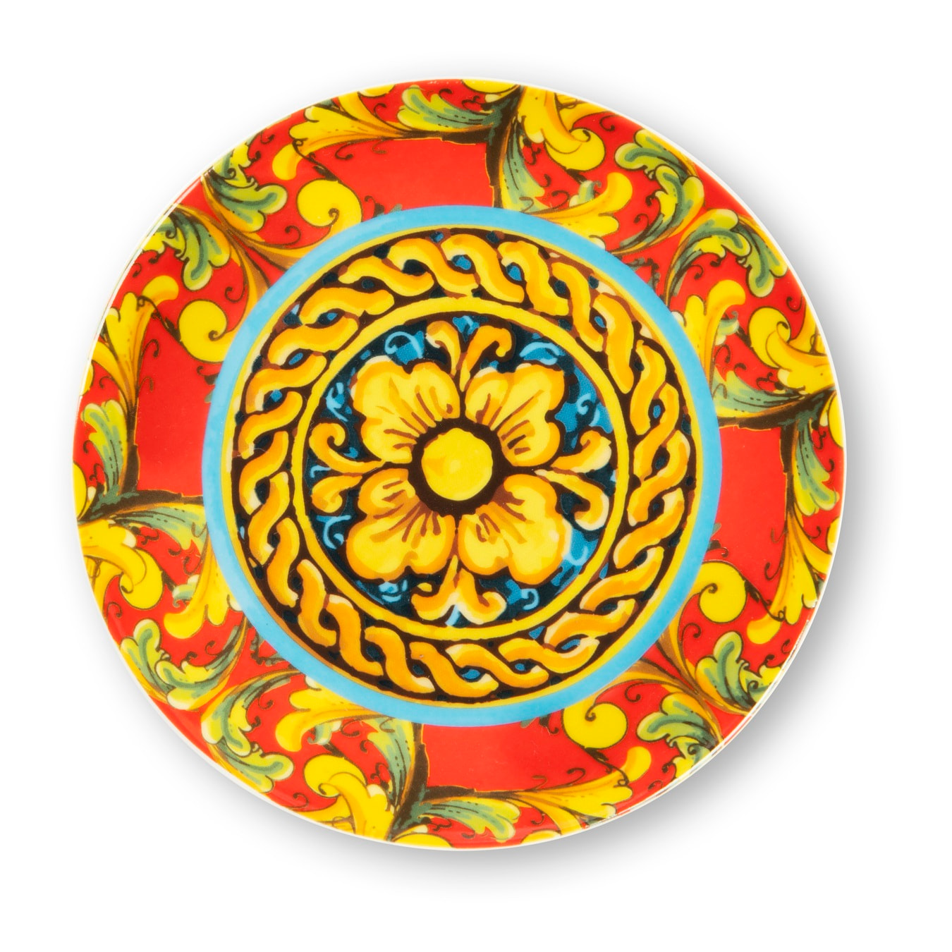 Set de 6 assiettes apéritif en porcelaine Excelsa – Trinacria, Multicolore