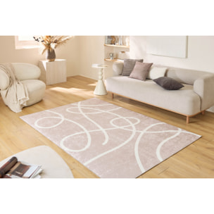 GREGE - Tapis lavable motif abstrait - Beige