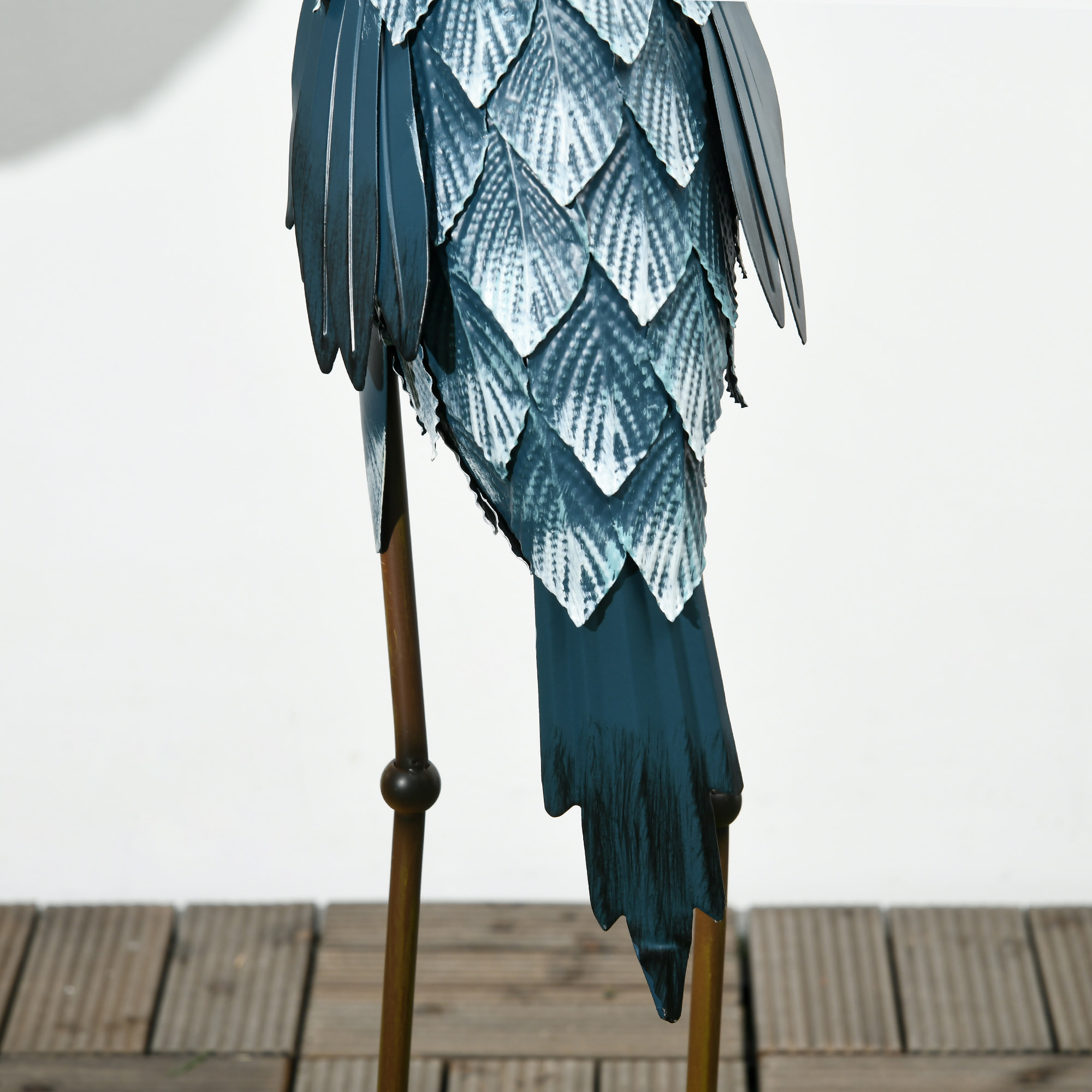 Set de 2 Piezas Estatuas de Jardín de Grulla de Acero Esculturas de Garza para Exteriores Adornos de Grulla para Decoración de Césped Patio Estanque