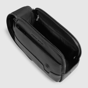 Piquadro Beauty case in tessuto riciclato e pelle a due scomparti