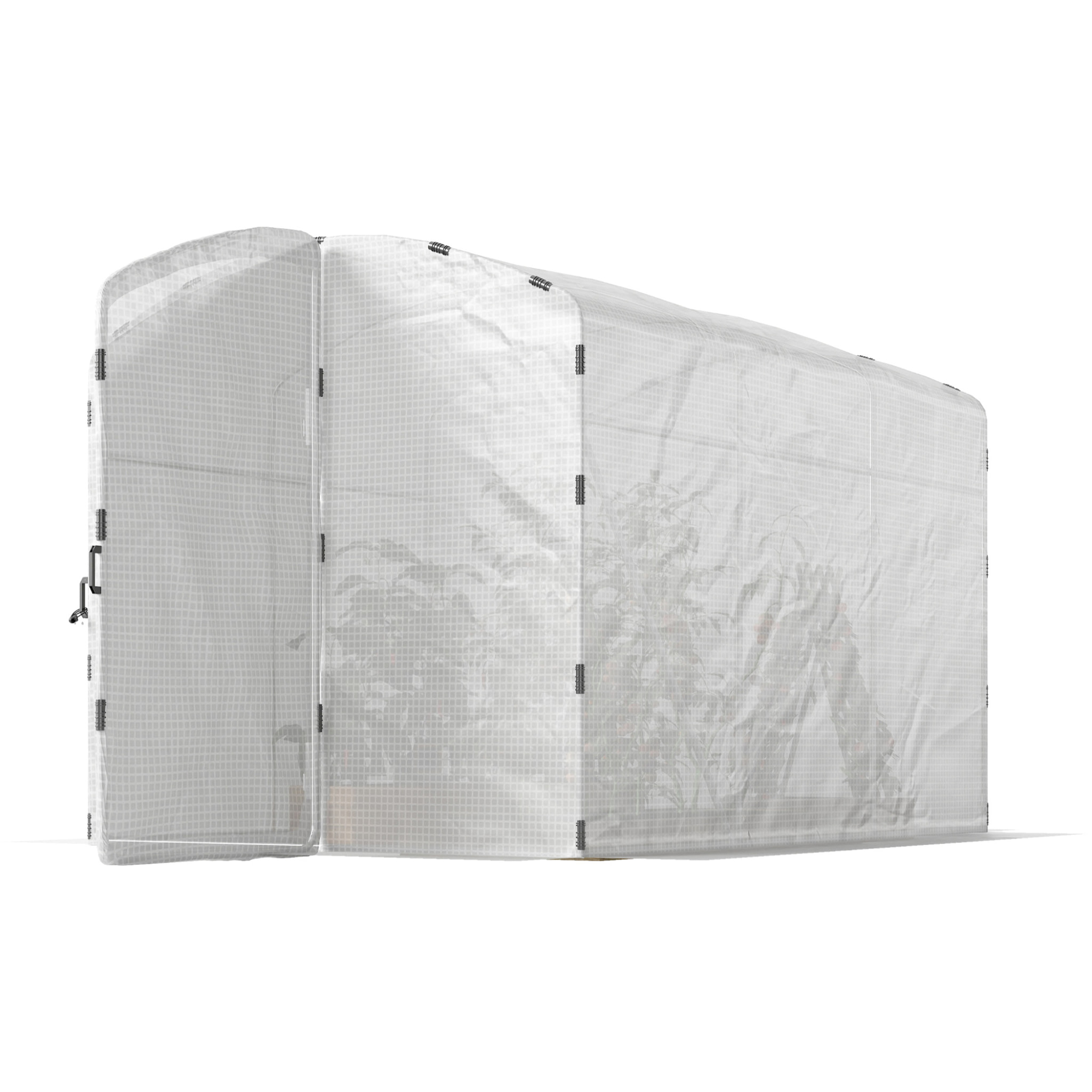 Serre tunnel de jardin 6 m² porte bâche PE haute densité 220g/m² blanc