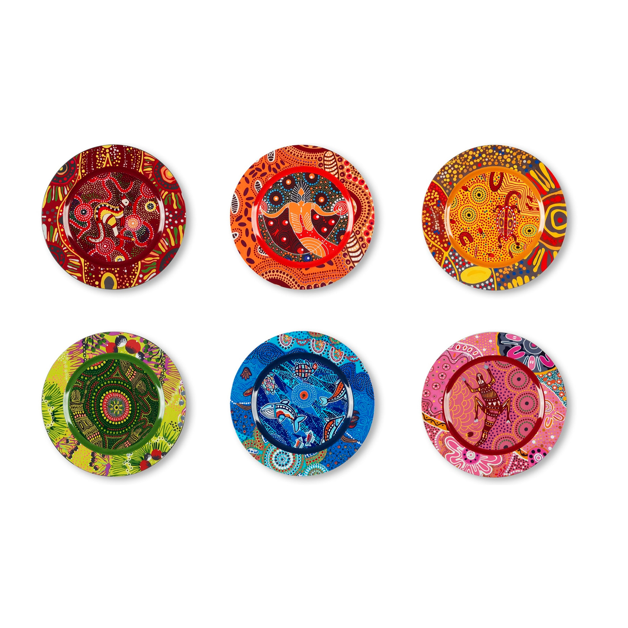 Set de 6 assiettes de présentation 33 cm – Excelsa, Plastique Aboriginal