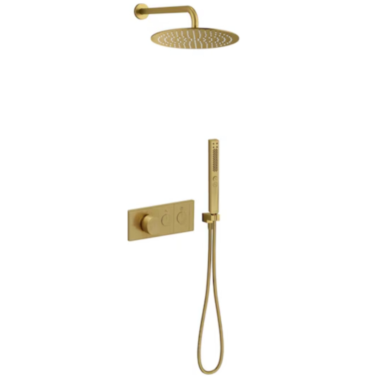 Colonne de douche encastrée thermostatique Grands Boulevards laiton brossé