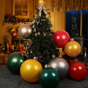 Bola de navidad inflable plateada de 6,5cm con ventosa