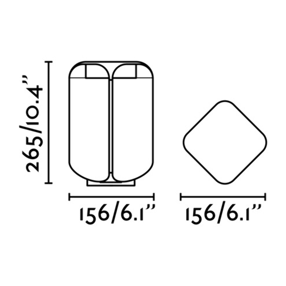 BU-OH 265 Lampada paletti grigio scuro