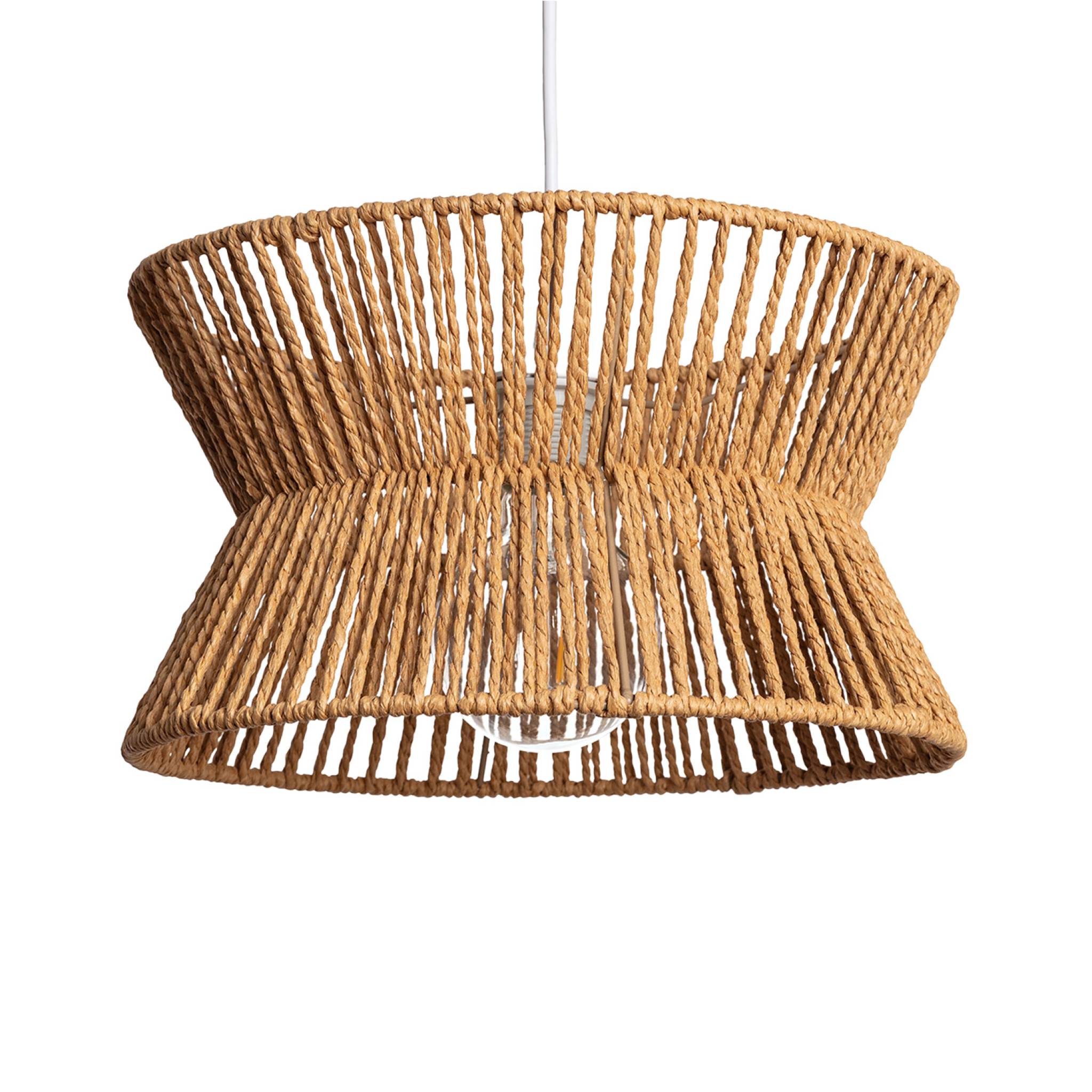 Suspension luminaire imitation rotin Maud naturel Ø 35cm