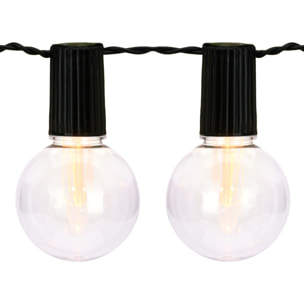 Set de luces led blancas cálidas de fiesta transparentes - panel solar y batería recargable incluida