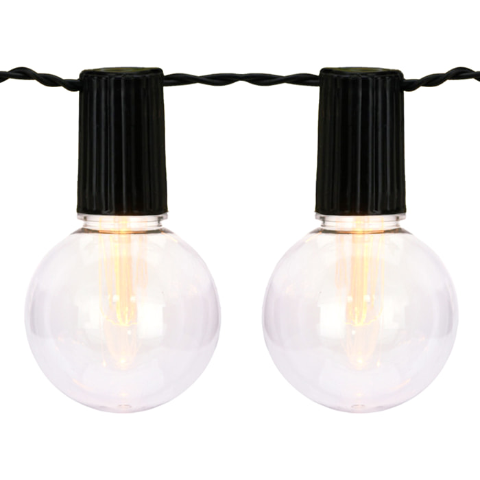 Set de luces led blancas cálidas de fiesta transparentes - panel solar y batería recargable incluida