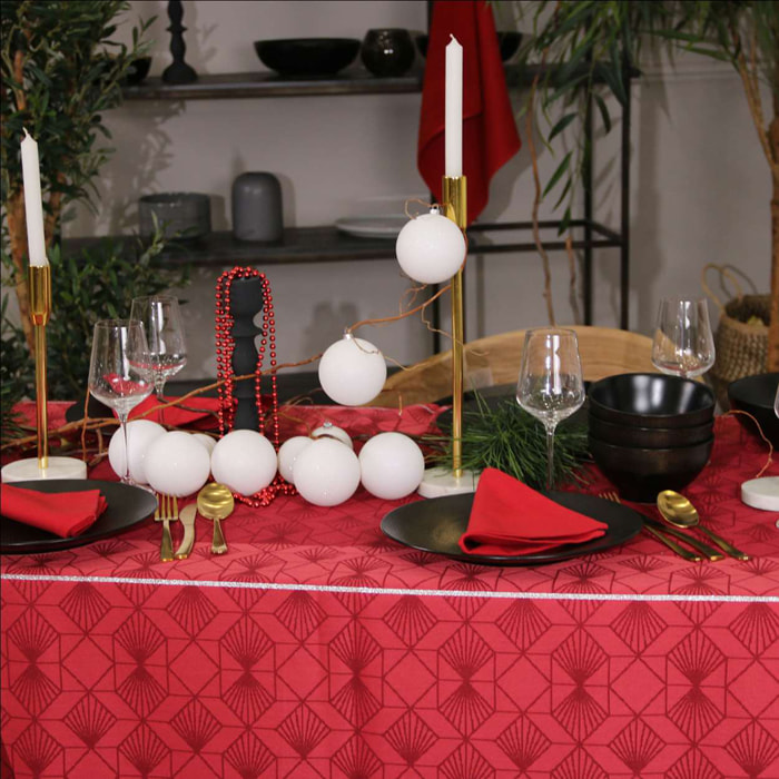 Serviette de Noël brodée - Rouge