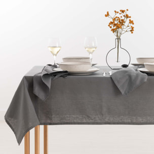 Nappe hydrofuge anti-taches en lin 100% Anthracite