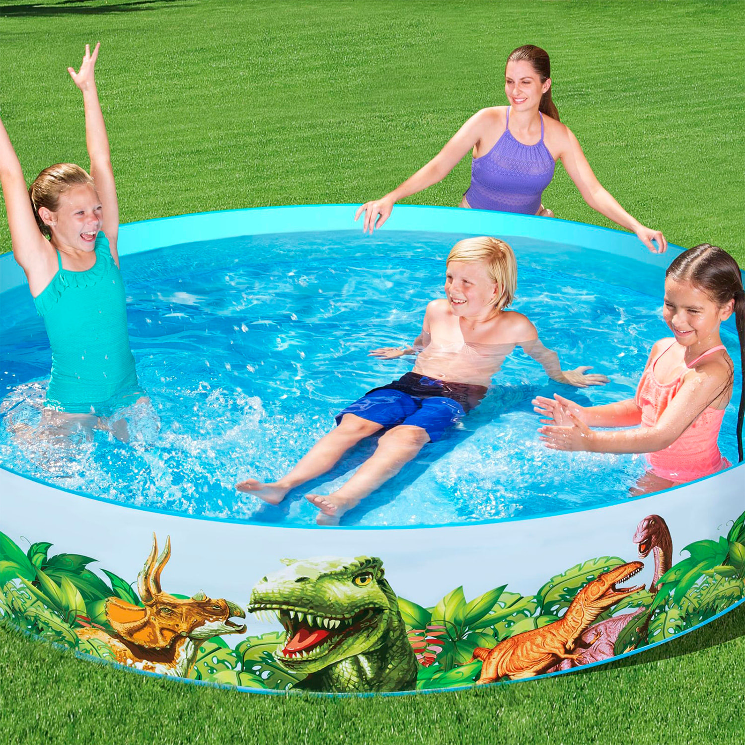 Piscina paredes dinosaurios 244x46 cm. Edad +3 Años.