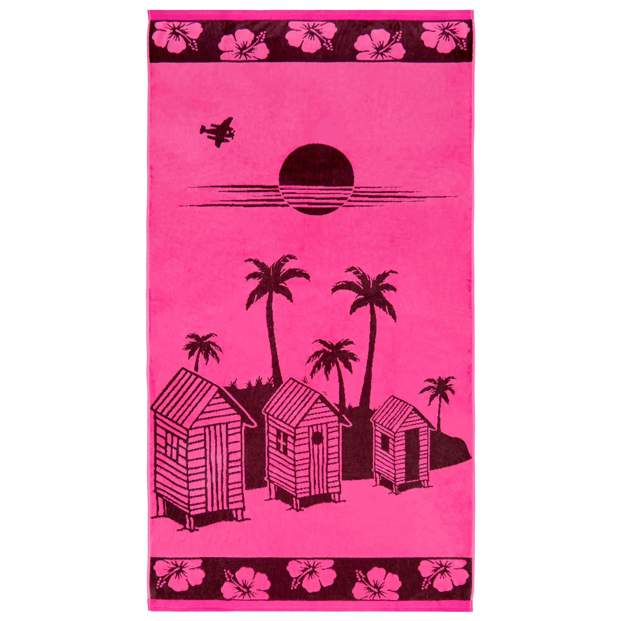 Serviette de plage éponge velours Jacquard - Sissi - 90x170cm - 400g/m²