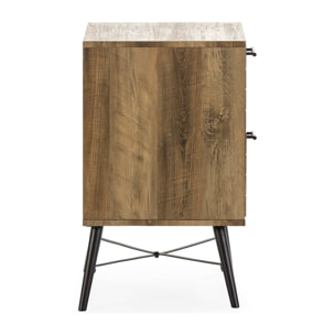 Mesita de Noche Clavel 2 cajones Color Rustic