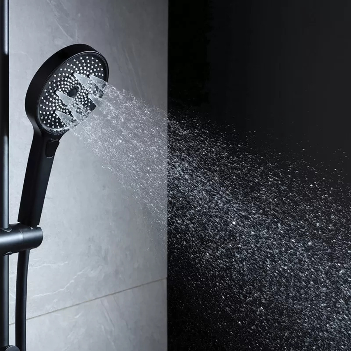 Pommeau de douche en ABS Charlize Noir Matt Spirella