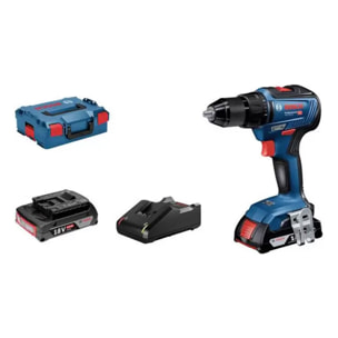 Perceuse visseuse sans fil GSR 18V-55 - BOSCH - avec 2 batteries 18V 2.0 Ah + Chargeur + L-Boxx - 06019H5201