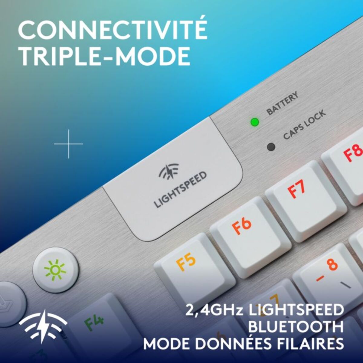 Clavier gamer sans fil LOGITECH G915 X Lightspeed TKL Tactile Blanc