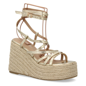 Sandalia romana cuña alta plataforma para mujer